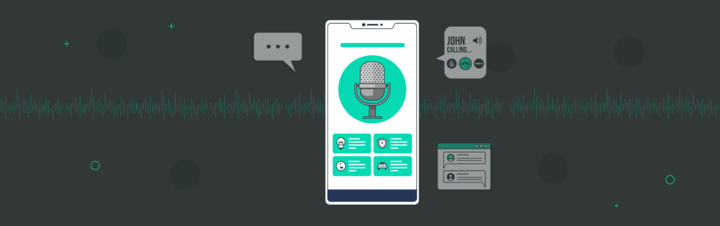 Decorative image to display the elements used in voice-assisted user experiences.